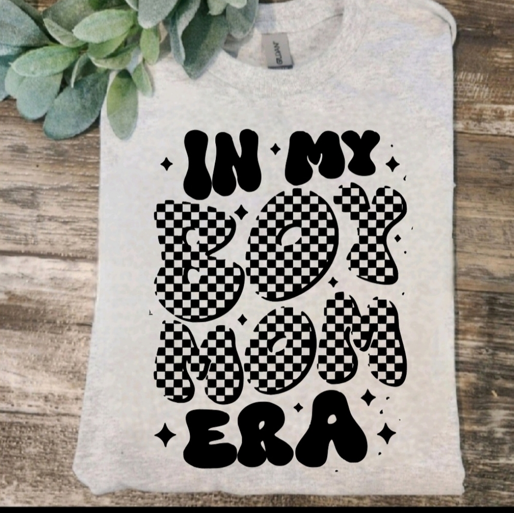 Boy mom shirt boy mom era retro cute popular trending mama checkered